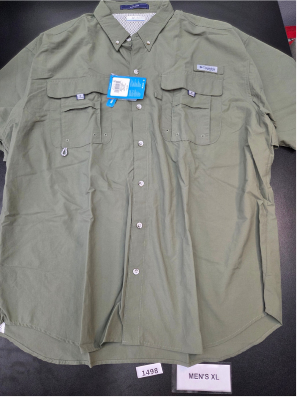 Columbia PFG Bahama Fishing Shirt Men’s XL Green Short Sleeve NWT #1498